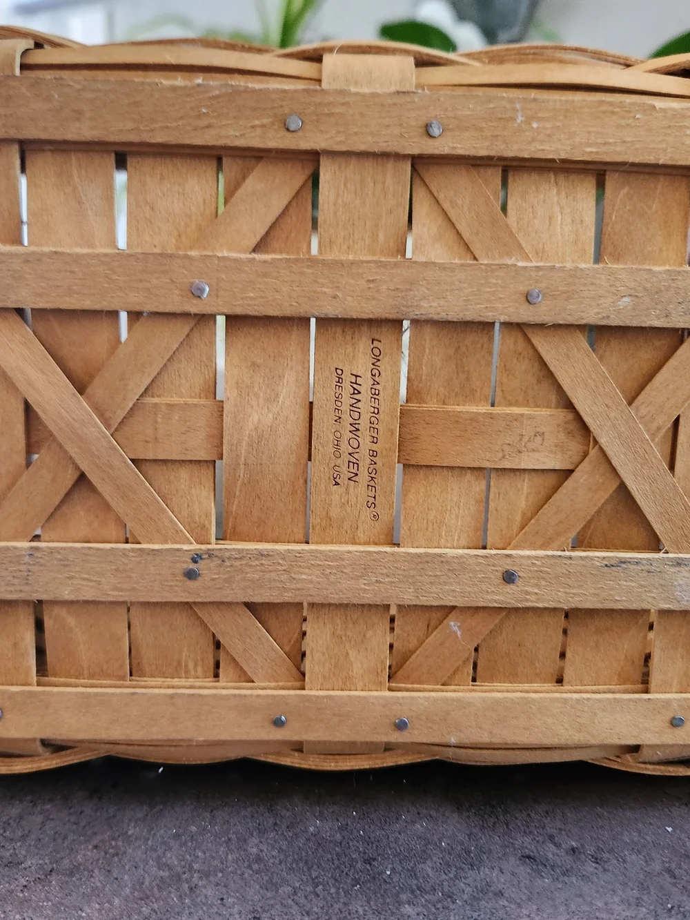 Longaberger Natural and Green Woven Traditions Basket